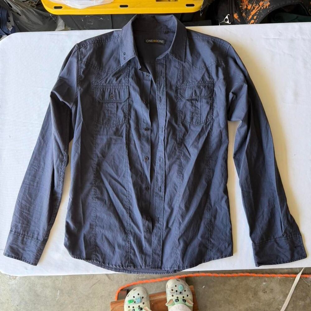 Men's Navy Button Up Shirt